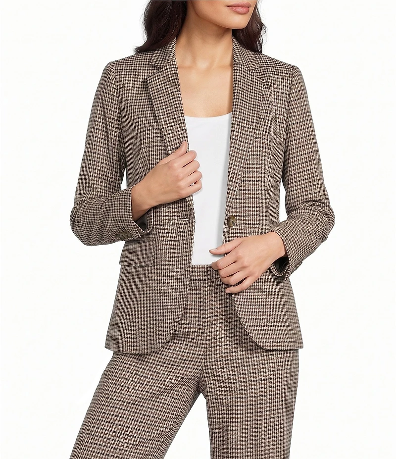 Anne Klein Petite Houndstooth One Button Blazer