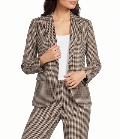 Anne Klein Petite Houndstooth One Button Blazer