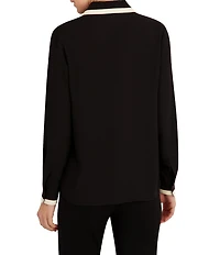 Anne Klein Petite Long Sleeve Button Down Blouse