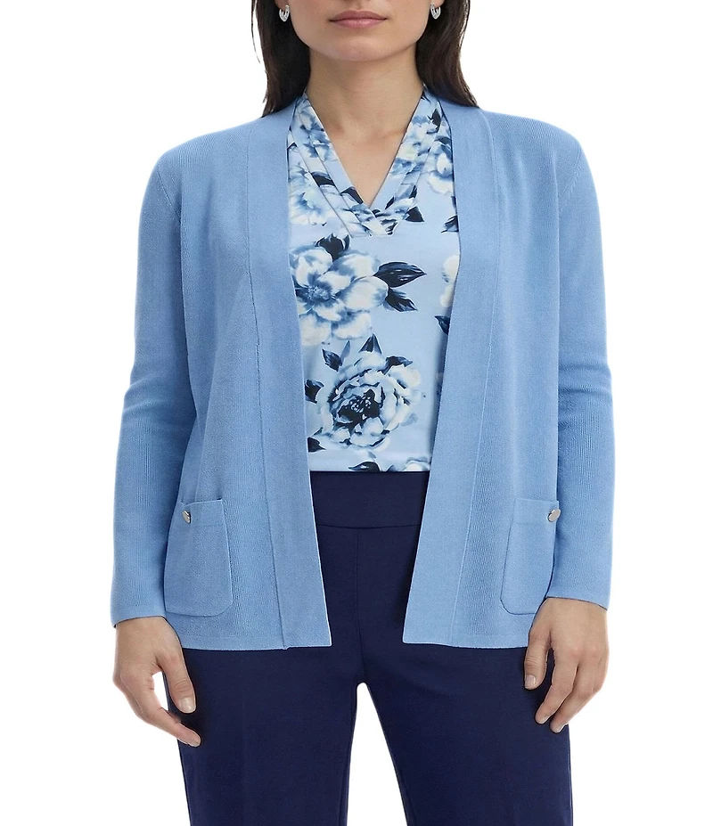 Anne Klein Petite Malibu Cardigan With Front Pockets