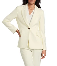 Anne Klein Petite One Button Fitted Peak Lapel Jacket