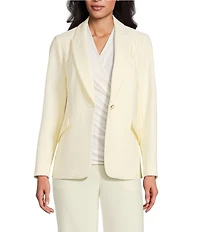 Anne Klein Petite One Button Fitted Peak Lapel Jacket