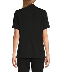 Anne Klein Petite Size Short Sleeve Faux Double Breasted Blazer