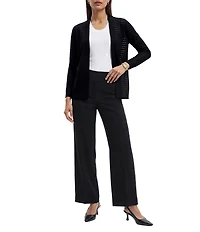 Anne Klein Petite Size Sheer Stripe Open Front Cardigan
