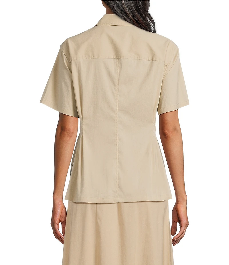 Anne Klein Petite Size Short Sleeve Poplin Shirt