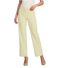 Anne Klein Petite Size Stretch Side Seam Pockets Pull-On Wide Leg Pants