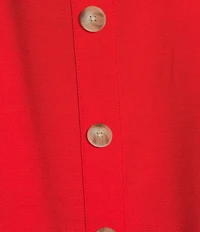Anne Klein Petite Square Neck Button Front Linen Midi Dress