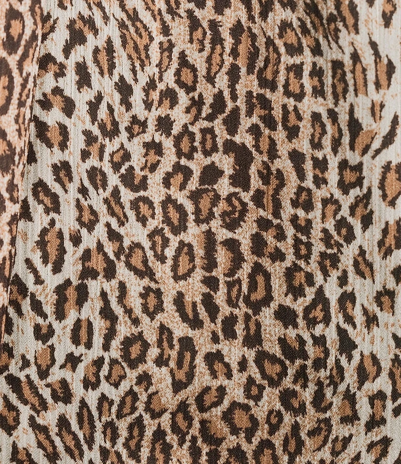 Anne Klein Pleated Neck Sleeveless Animal Print Tank
