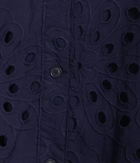 Anne Klein Plus 3/4 Sleeve Eyelet Shirt Dress