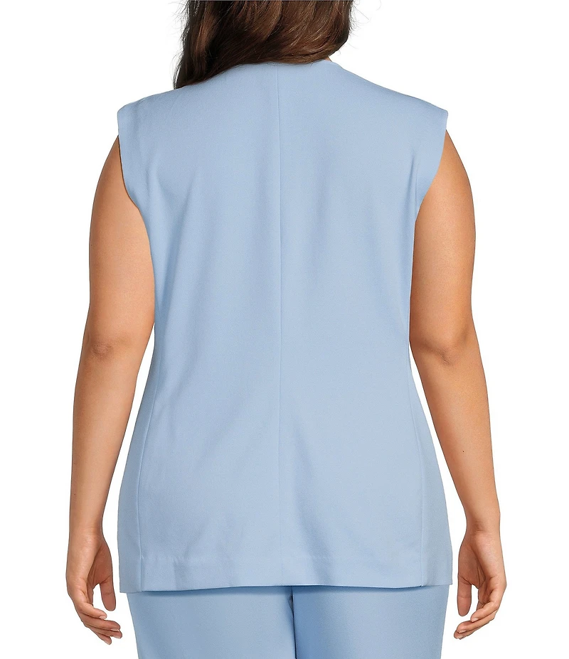 Anne Klein Plus 4 Button Welt Pocket Crepe Vest