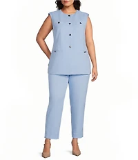 Anne Klein Plus 4 Button Welt Pocket Crepe Vest