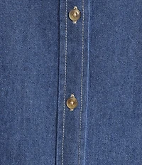 Anne Klein Plus Size Chambray Button Front Blouse