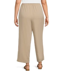 Anne Klein Plus Size Drawstring Twill Straight Leg Drapey Pants