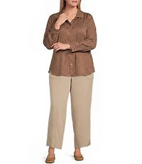 Anne Klein Plus Size Drawstring Twill Straight Leg Drapey Pants