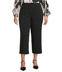 Anne Klein Plus High Rise Pull On Crop Wide Leg Pants