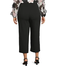 Anne Klein Plus High Rise Pull On Crop Wide Leg Pants