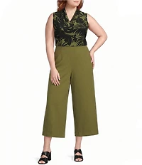 Anne Klein Plus Size High Rise Pull On Crop Wide Leg Pants