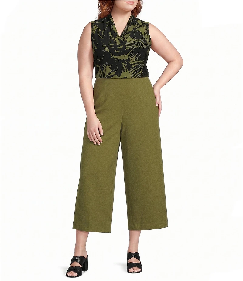 Anne Klein Plus Size Jersey Knit V Neck Sleeveless Blouse
