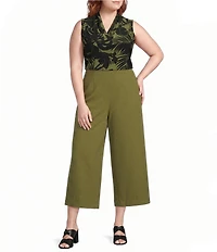 Anne Klein Plus Size Jersey Knit V Neck Sleeveless Blouse