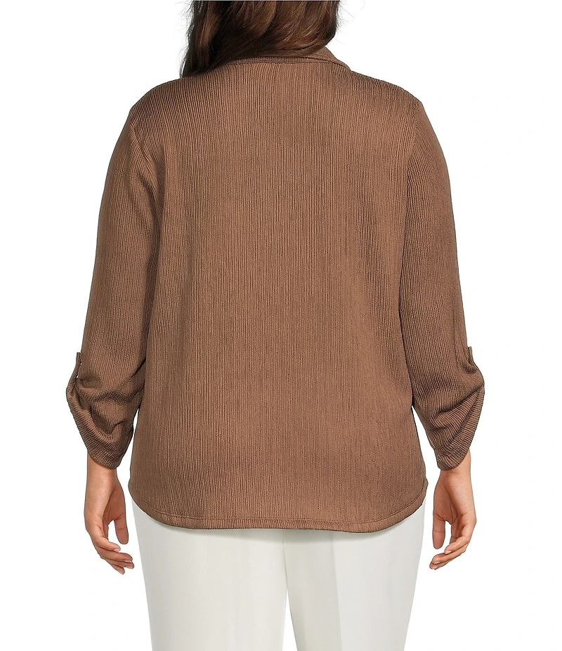 Anne Klein Plus Long Sleeve Button Down Shirt