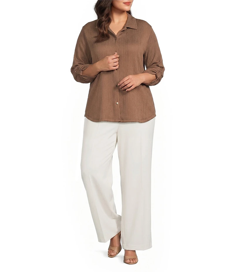 Anne Klein Plus Long Sleeve Button Down Shirt