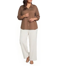 Anne Klein Plus Long Sleeve Button Down Shirt