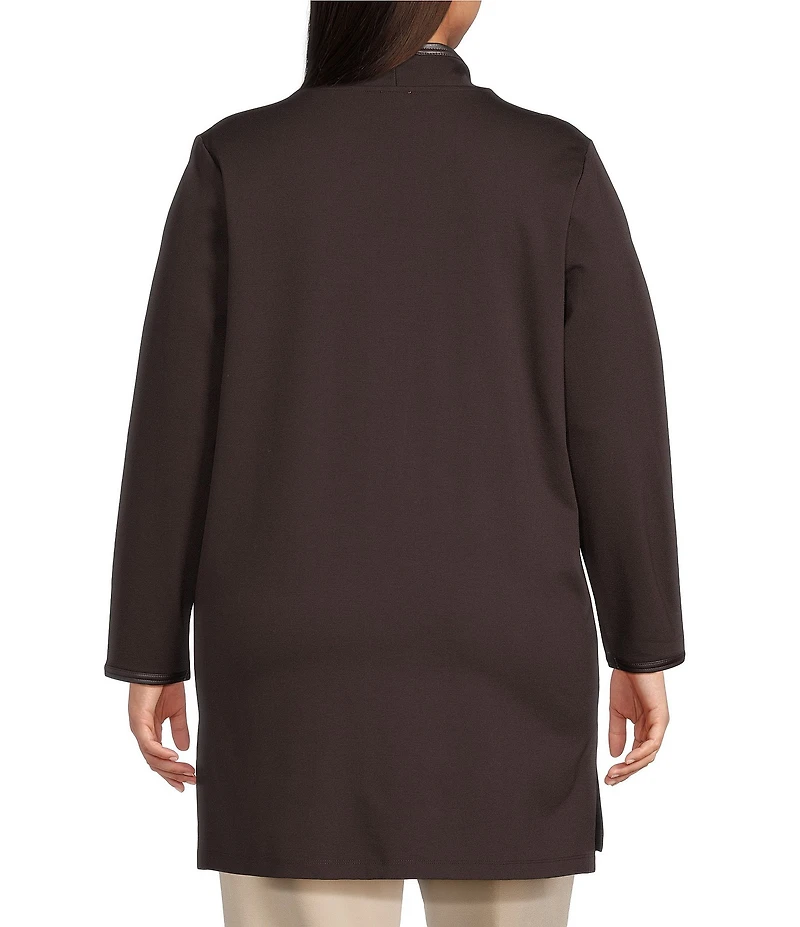 Anne Klein Plus Long Sleeve Cardigan With Patch Pockets