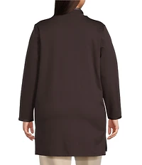 Anne Klein Plus Long Sleeve Cardigan With Patch Pockets