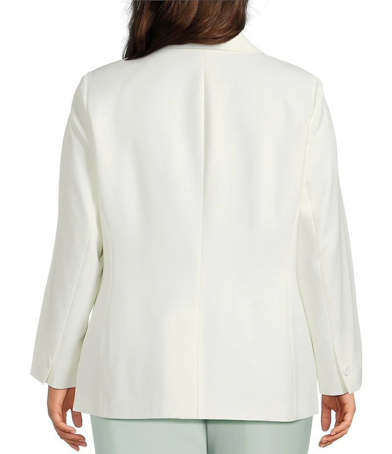 Anne Klein Plus One Button Notch Collar Floral Print Jacket