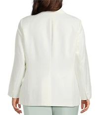 Anne Klein Plus One Button Notch Collar Floral Print Jacket