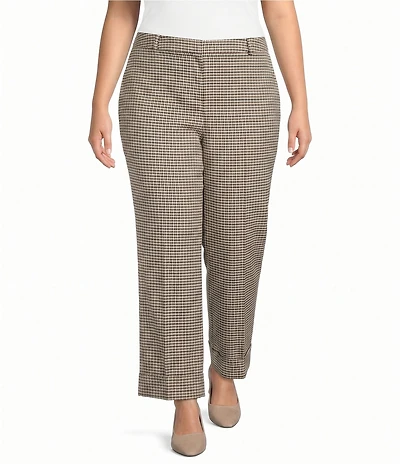 Anne Klein Plus Plaid Straight Cuff Ankle Coordinating Pants
