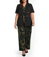 Anne Klein Plus Size Printed Jersey Palazzo Pant