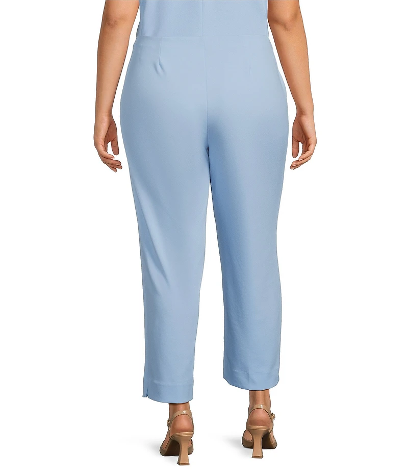 Anne Klein Plus Pull On Hollywood Waist Straight Ankle Heavy Cool Crepe