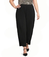 Anne Klein Plus Size Pull On Striped Ankle Pants