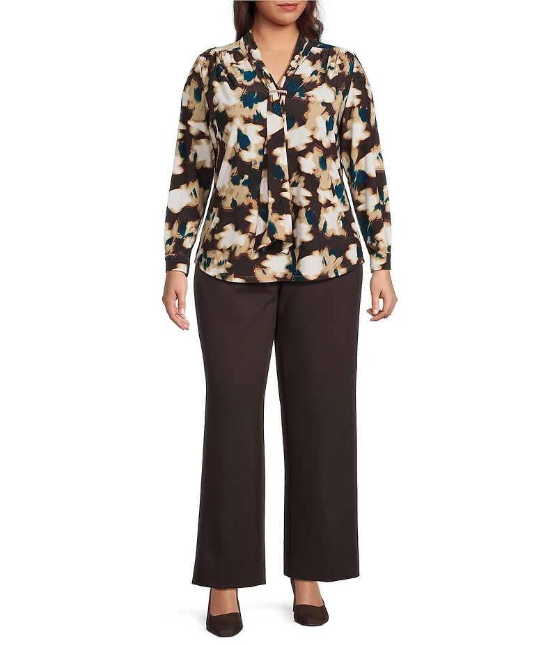 Anne Klein Plus Pull On Wide Leg Trousers