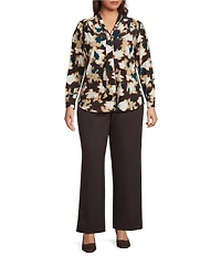 Anne Klein Plus Pull On Wide Leg Trousers