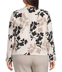 Anne Klein Plus Scoop Neck Floral Jacket