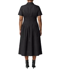 Anne Klein Plus Short Sleeve Midi Shirt Dress