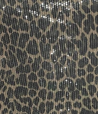 Anne Klein Plus Size Crew Neck Short Sleeve Animal Sequined Mesh T-Shirt