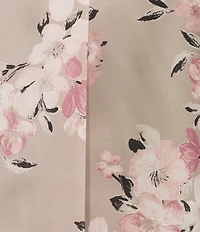 Anne Klein Plus Size Floral Print V-Neck Long Sleeve Blouse