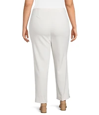 Anne Klein Plus Size Pull On Hollywood Waist Straight Ankle Pants