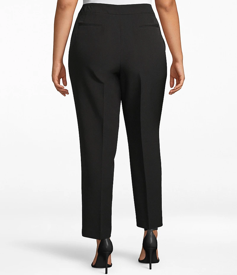 Anne Klein Plus Size Stretch Refined Twill Slim Straight Leg Pants