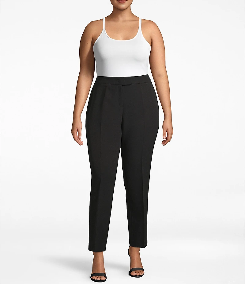 Anne Klein Plus Size Stretch Refined Twill Slim Straight Leg Pants