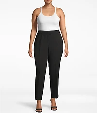 Anne Klein Plus Size Stretch Refined Twill Slim Straight Leg Pants
