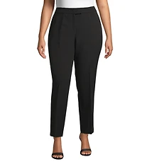 Anne Klein Plus Size Stretch Refined Twill Slim Straight Leg Pants