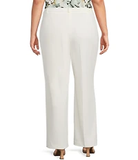 Anne Klein Plus Size White Dove Pull-On Wide Leg Pants