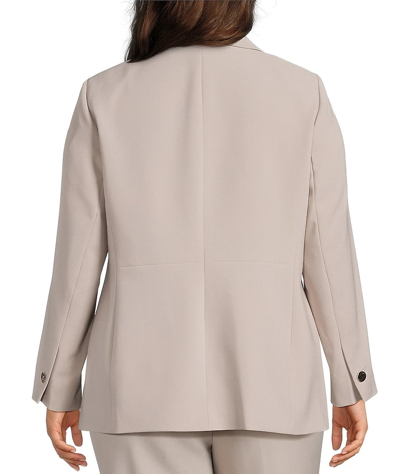 Anne Klein Plus Three Pocket Long Sleeve Notch Collar Blazer