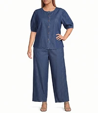 Anne Klein Plus Wide Leg With Curved Side Seams