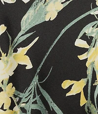 Anne Klein Printed Long Sleeve Shirt Midi Dress