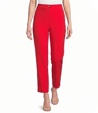 Anne Klein Pull On Hollywood Waist Straight Ankle Heavy Cool Crepe Pants
